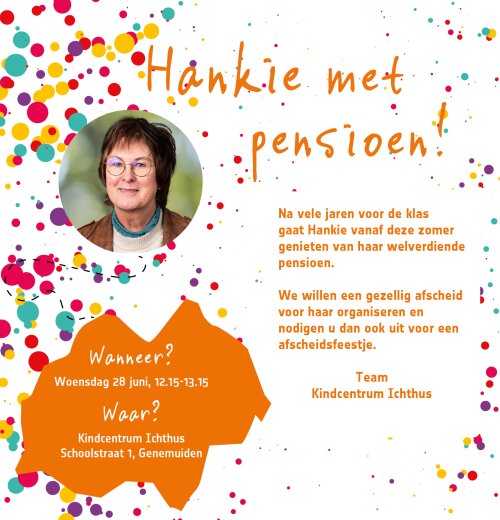 Juf Hankie met pensioen!